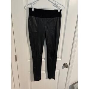 CALVIN KLEIN Faux Leather Front Leggings size XS